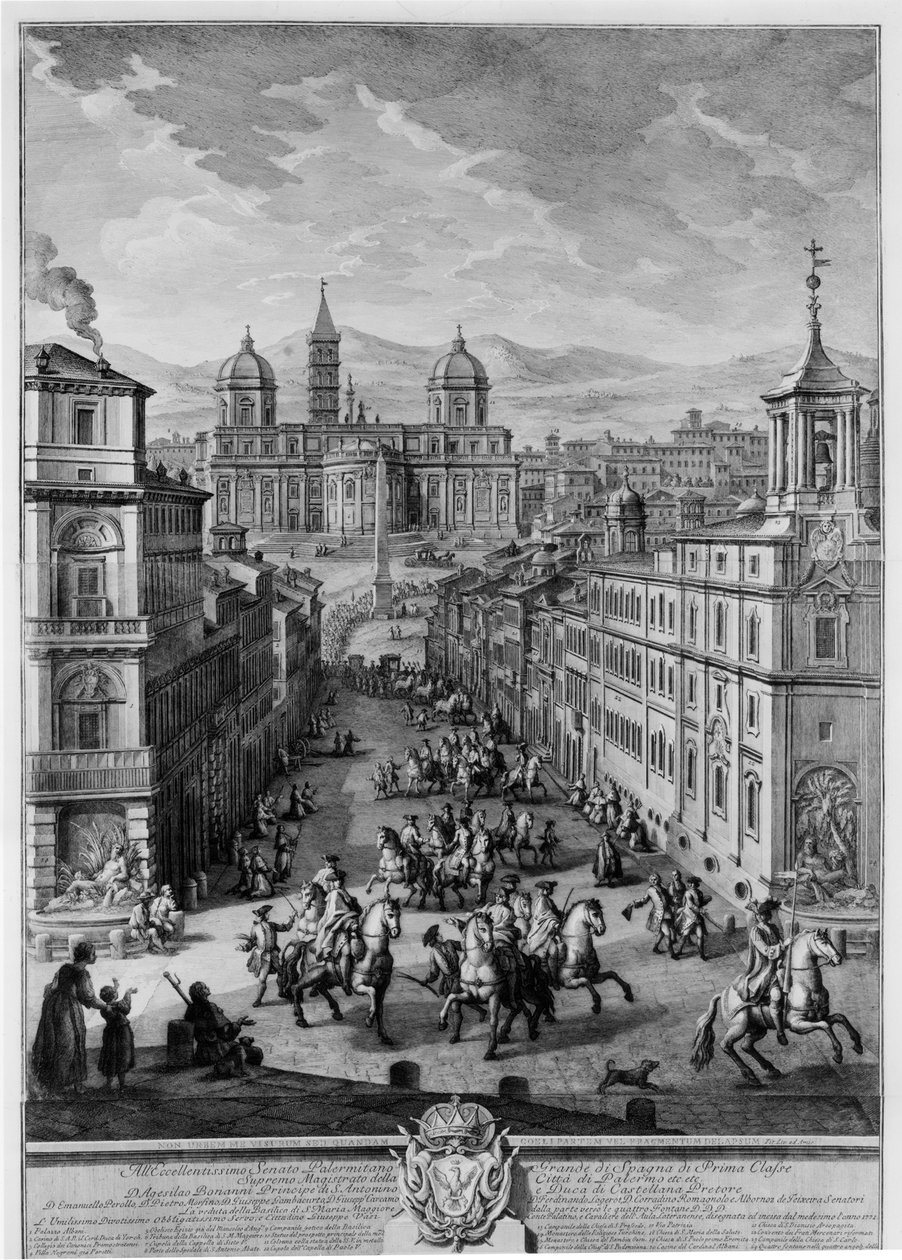 Santa Maria Maggiore von der Piazza della Quattro Fontane von Giuseppe Vasi