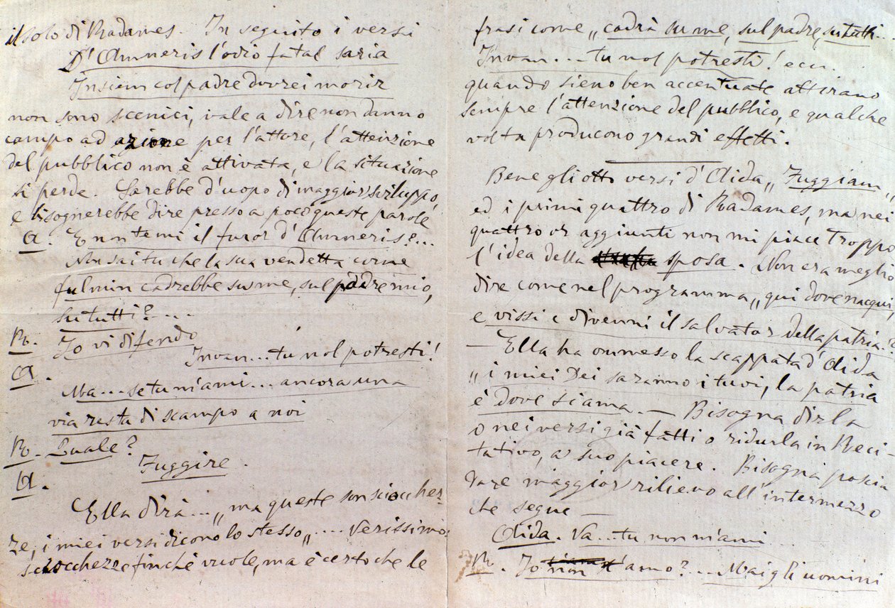Handgeschriebener Brief von Giuseppe Verdi an den Autor des Aida-Librettos Antonio Ghislanzoni von Giuseppe Verdi