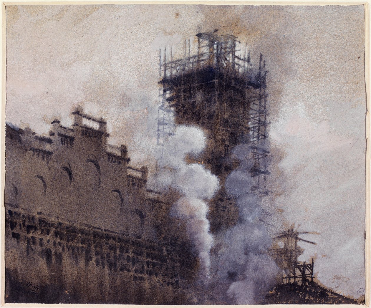 Der Bau des Trocadéro im Jahr 1876 von Giuseppe de Nittis