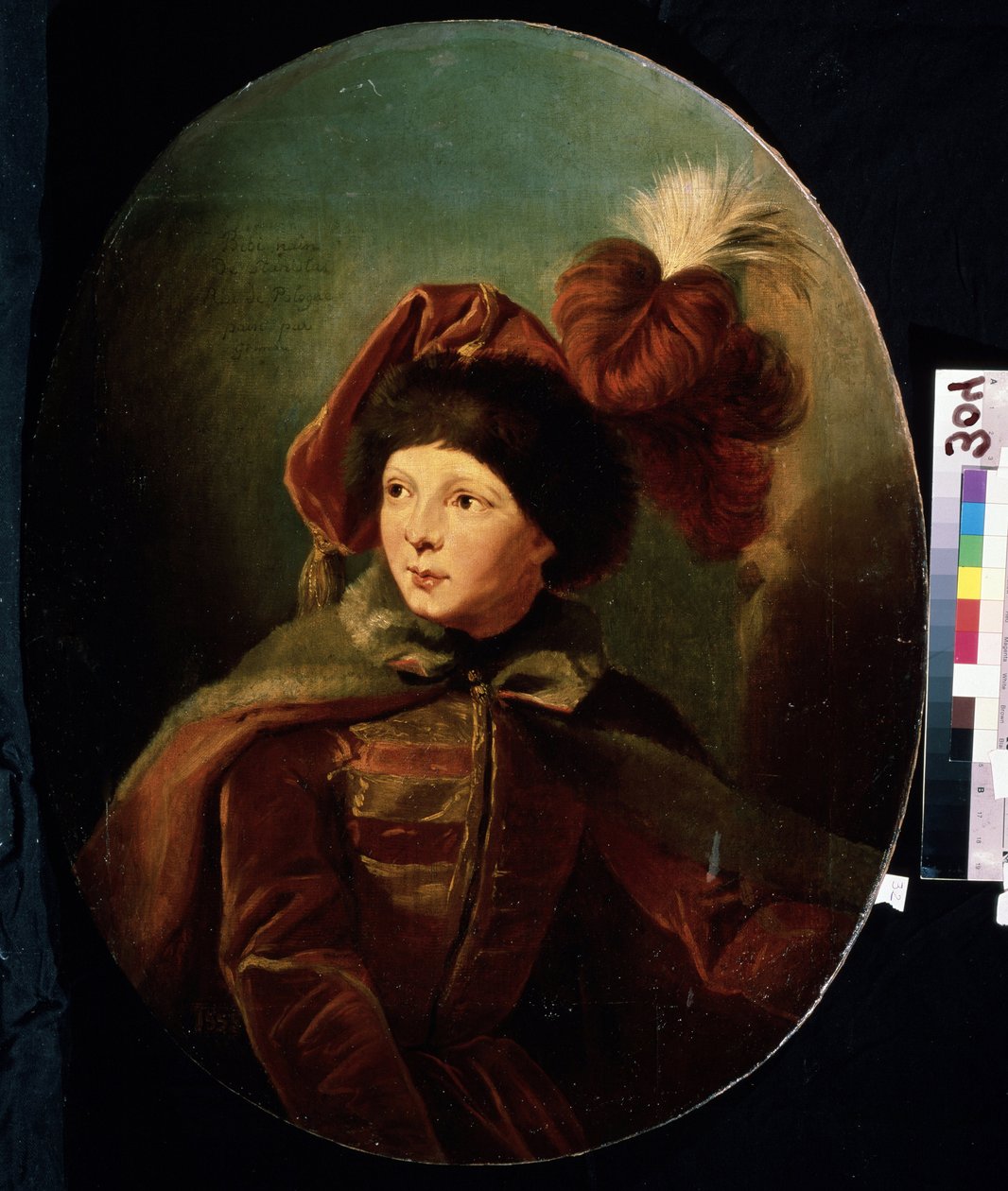 Porträt des Zwergs Bi-Bi in Husarenuniform von Giuseppe or Josef Grassi