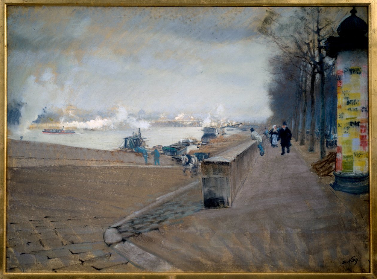 Die Seine in Paris. von Giuseppe or Joseph de Nittis