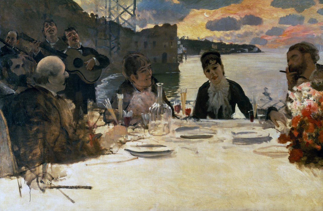 Mittagessen in Posillipo von Giuseppe or Joseph de Nittis