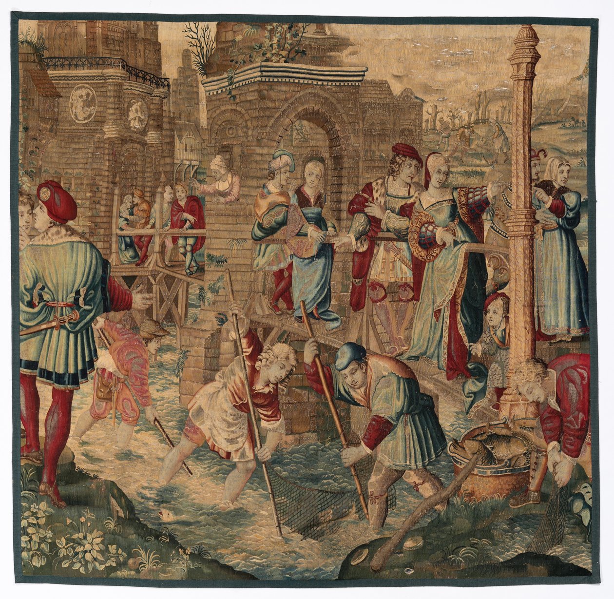 Frühling: Angelszene aus dem Set der vier Jahreszeiten, spätes 17. - frühes 18. Jahrhundert von Gobelins