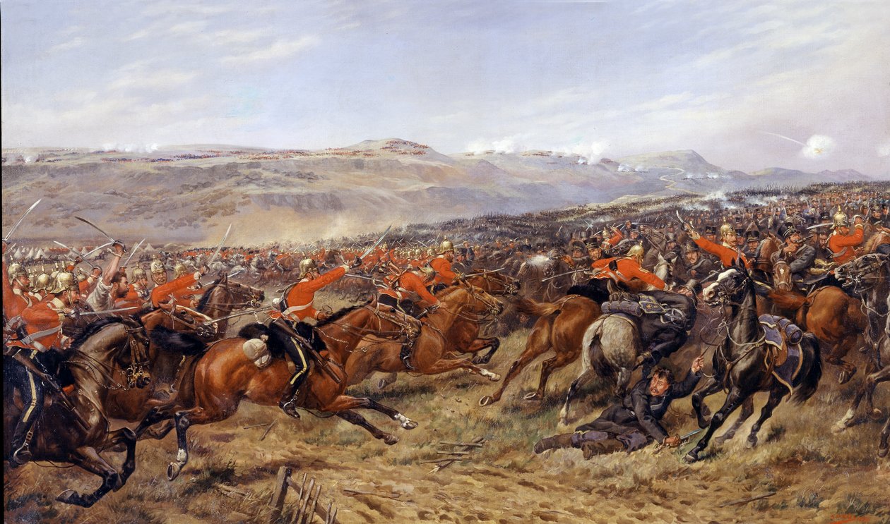 Der Angriff der schweren Brigade in der Schlacht von Balaklawa, 25. Oktober 1854, 1897 von Godfrey Douglas Giles