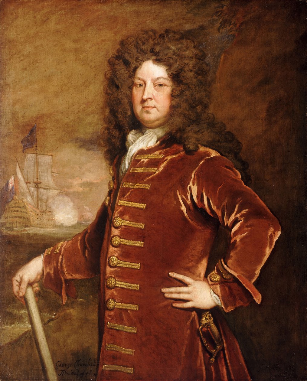 Admiral George Churchill (1654-1710), spätes 17. bis frühes 18. Jahrhundert von Godfrey Kneller