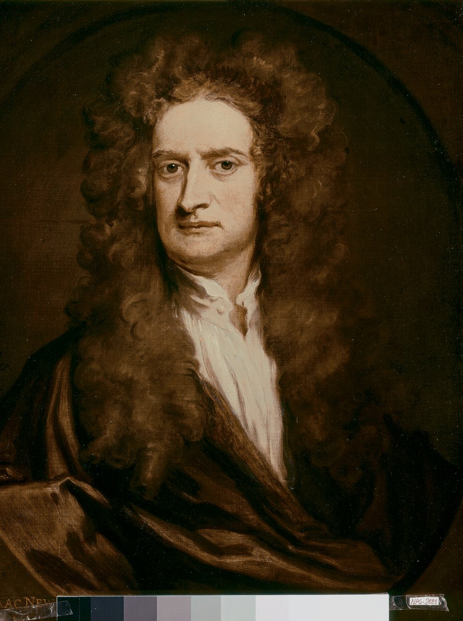 NEWTON Sir Isaac, englischer Physiker und Mathematiker: Porträt von Godfrey Kneller