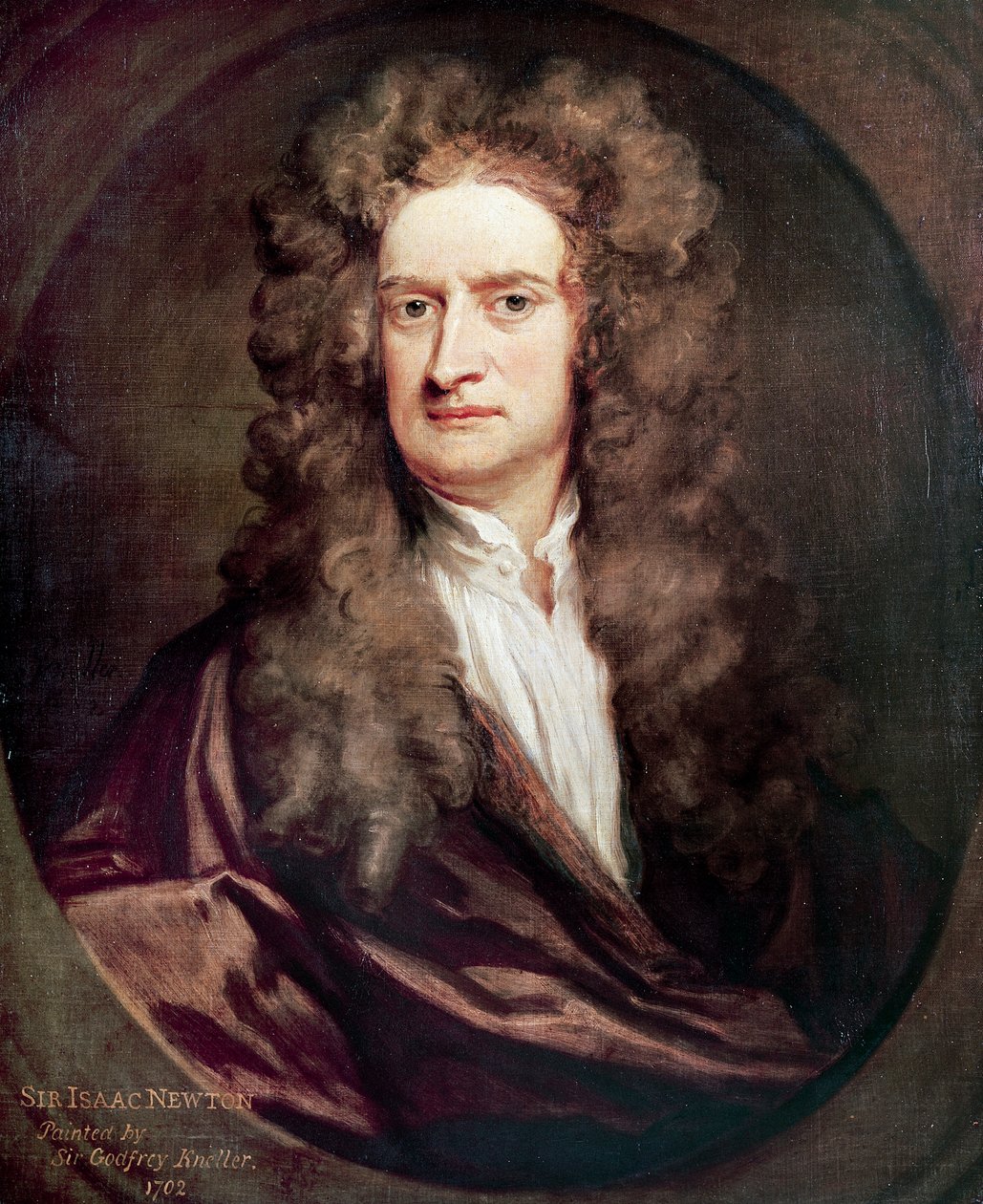 Porträt von Isaac Newton, englischer Mathematiker, Physiker und Astronom, Gemälde von Godfrey Kneller von Godfrey Kneller