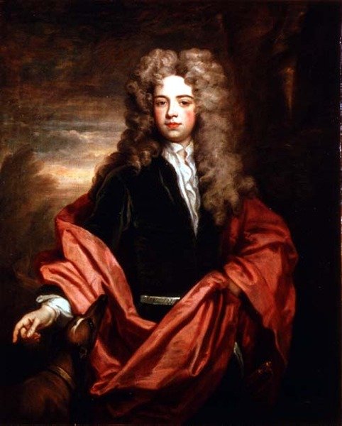 Porträt eines Gentlemans mit einem Windhund von Godfrey Kneller