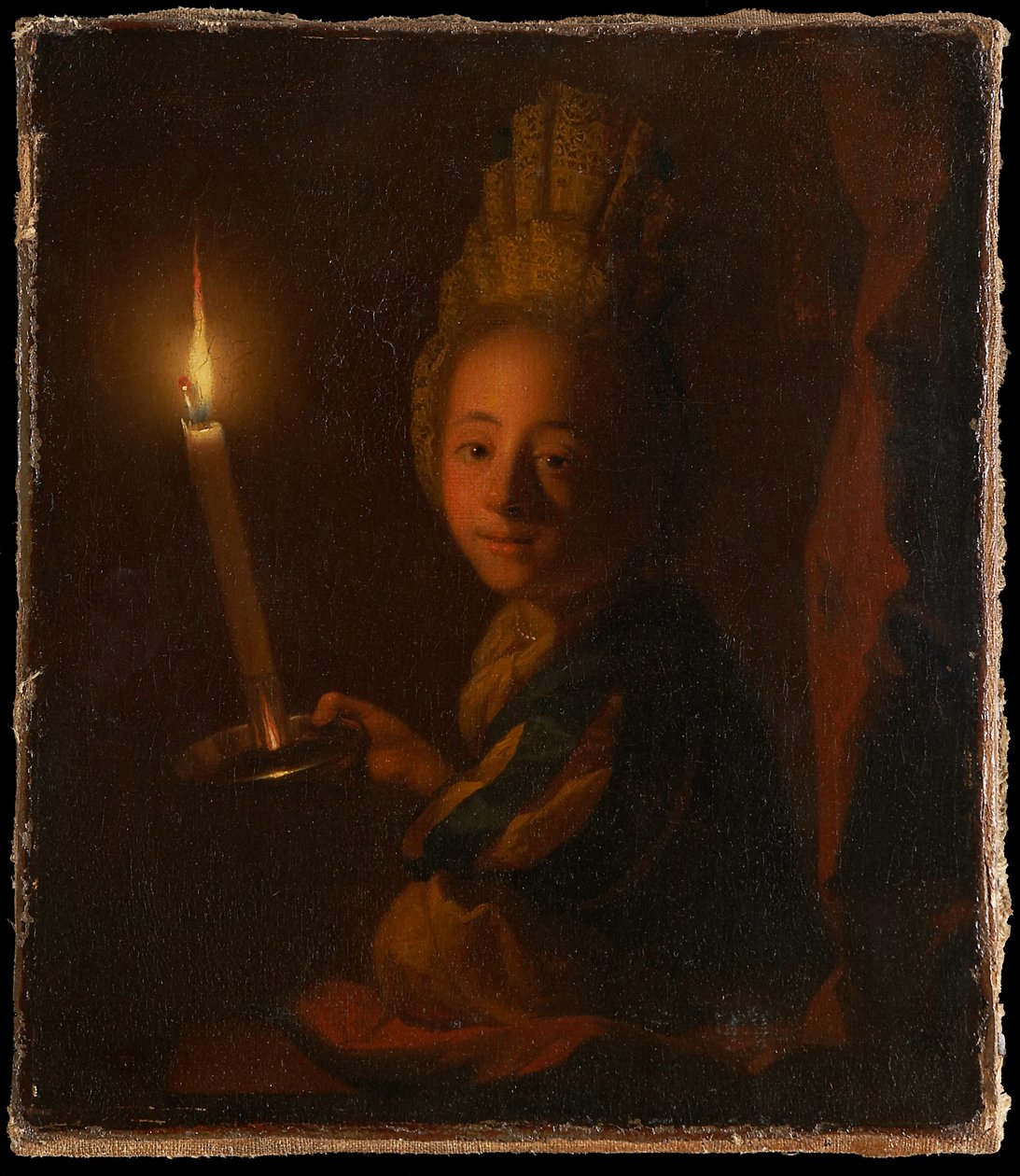 Mädchen mit brennender Kerze von Godfried Schalcken
