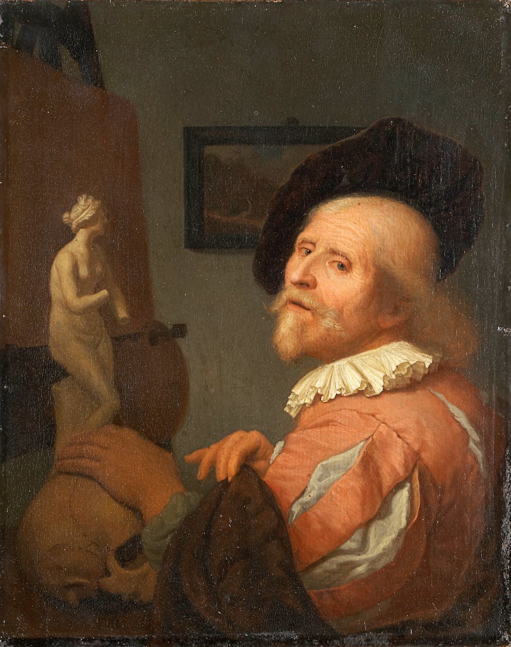 Porträt eines Künstlers in seinem Atelier von Godfried Schalcken