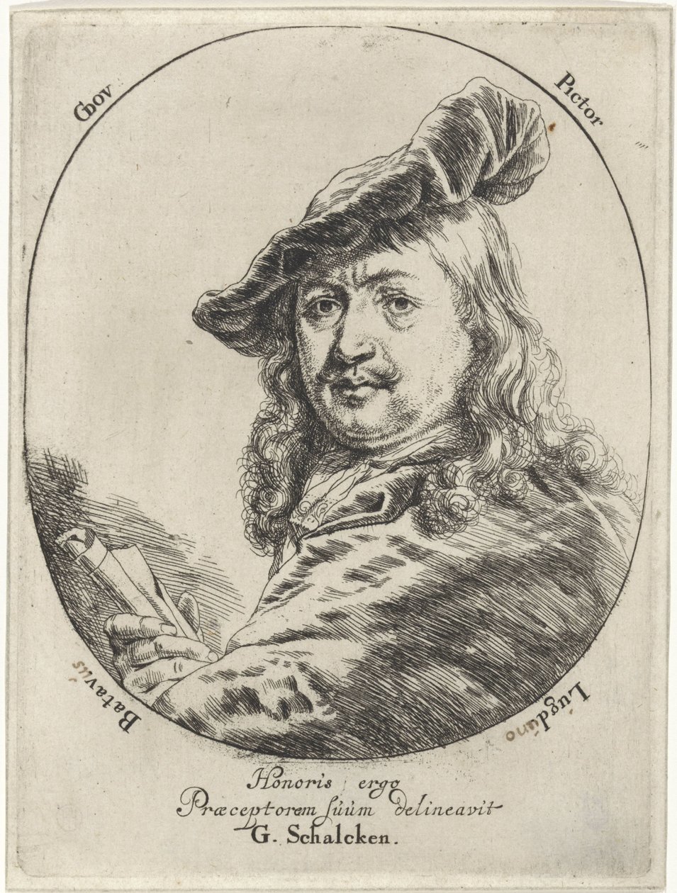 Porträt von Gerard Dou von Godfried Schalcken