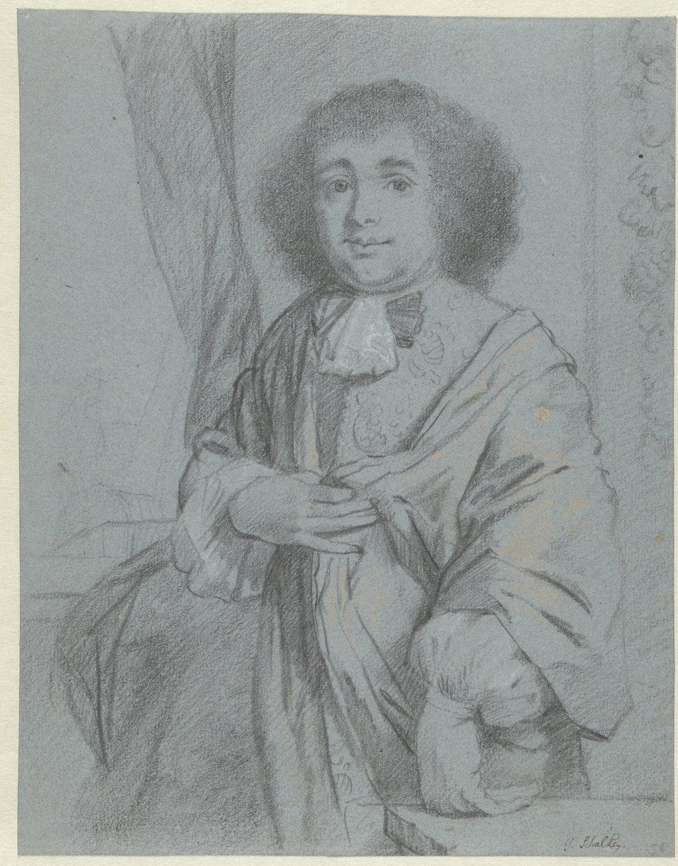 Porträt eines stehenden Herrn von Godfried Schalcken