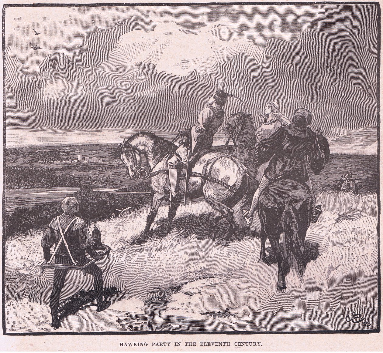Falkenjagd im elften Jahrhundert von Gordon Frederick Browne