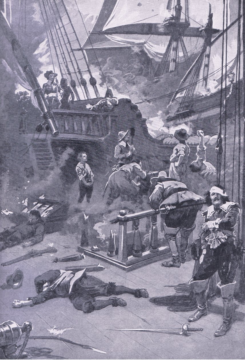 Die Schlacht von Camperdown, 29.-31. Juli 1653, Illustration aus British Battles on Land and Sea, 1915 von Gordon Frederick Browne
