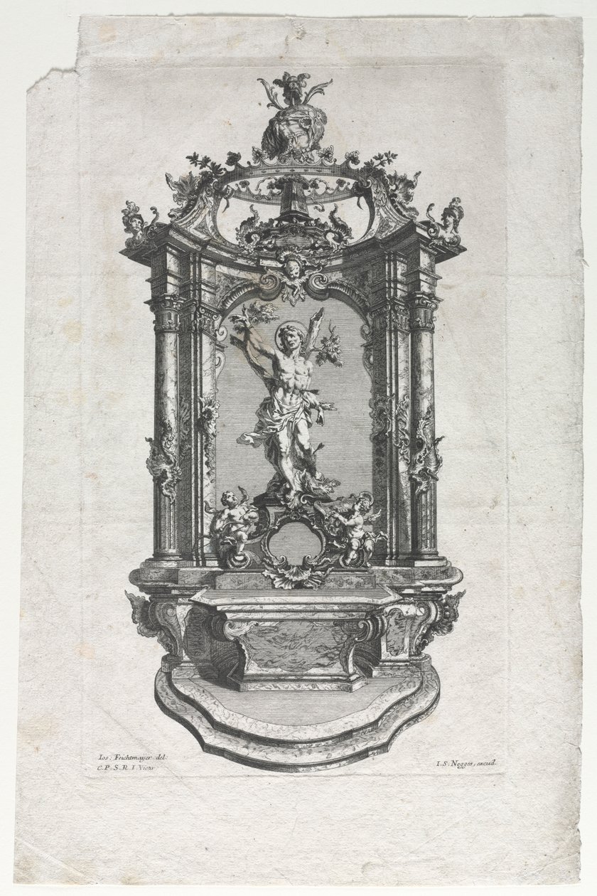 Modell für Altar für Holzschnitzer von Gottfried Bernhard Götz