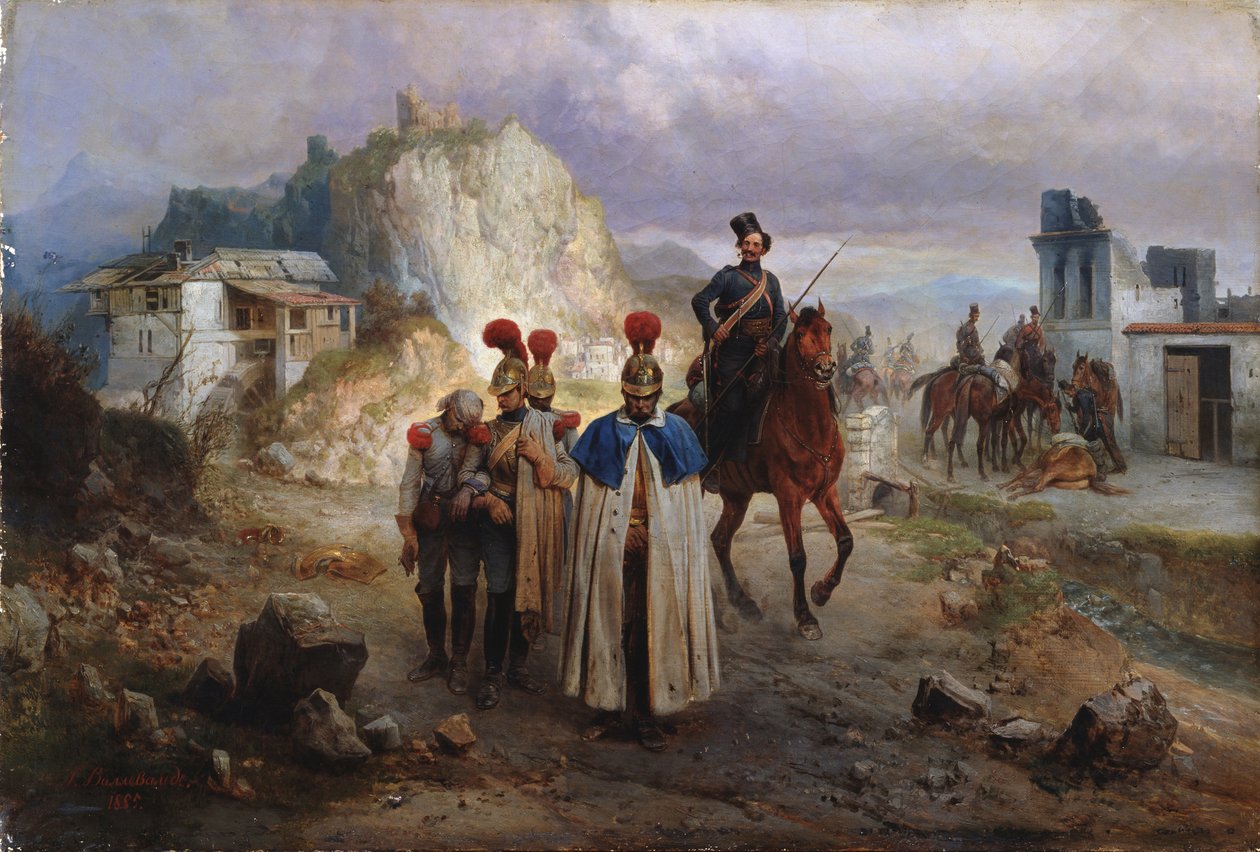 Die gefangenen Franzosen im Jahr 1814, 1885 von Gottfried Willewalde