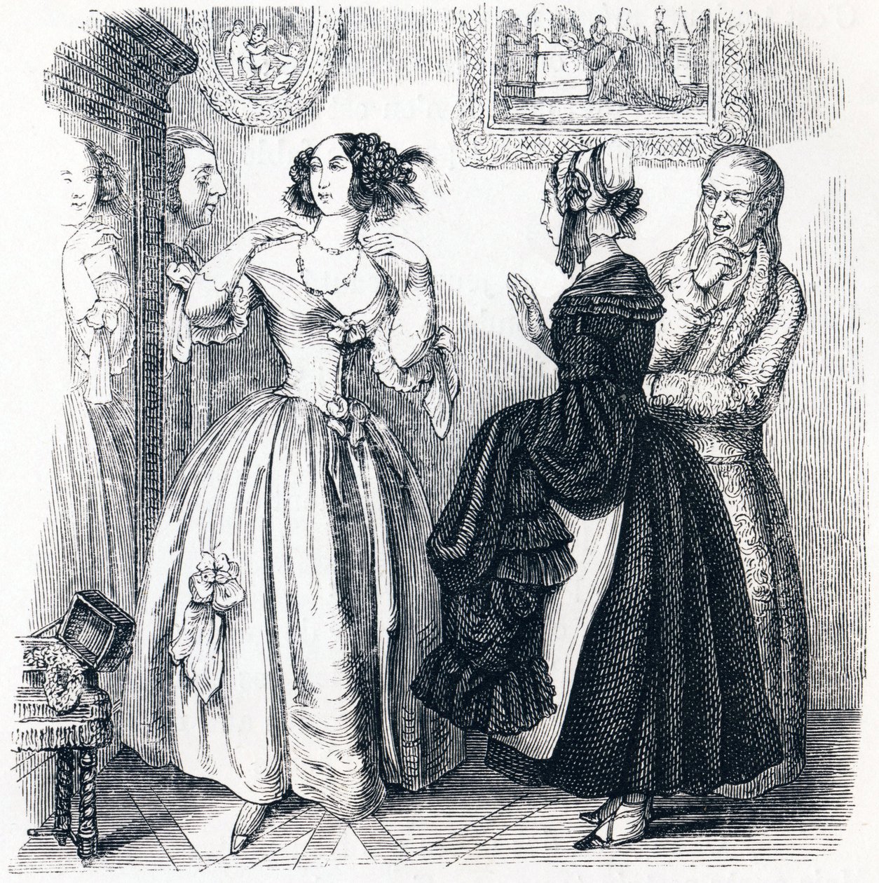 Die junge Witwe - Fabeln von La Fontaine von Grandville