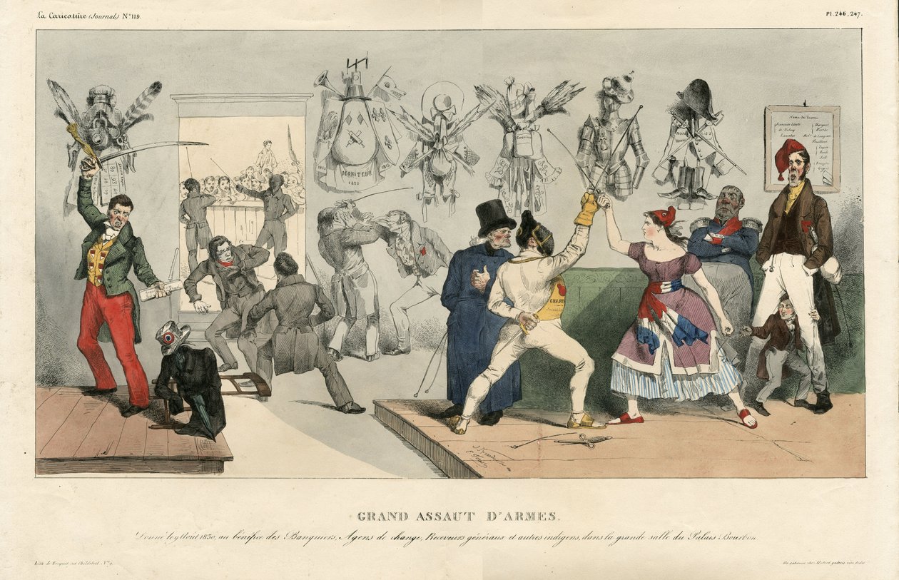 Illustration von Jean Ignace Gerard dit Grandville in La Caricature (1830) politique, Nr. 119 von Grandville