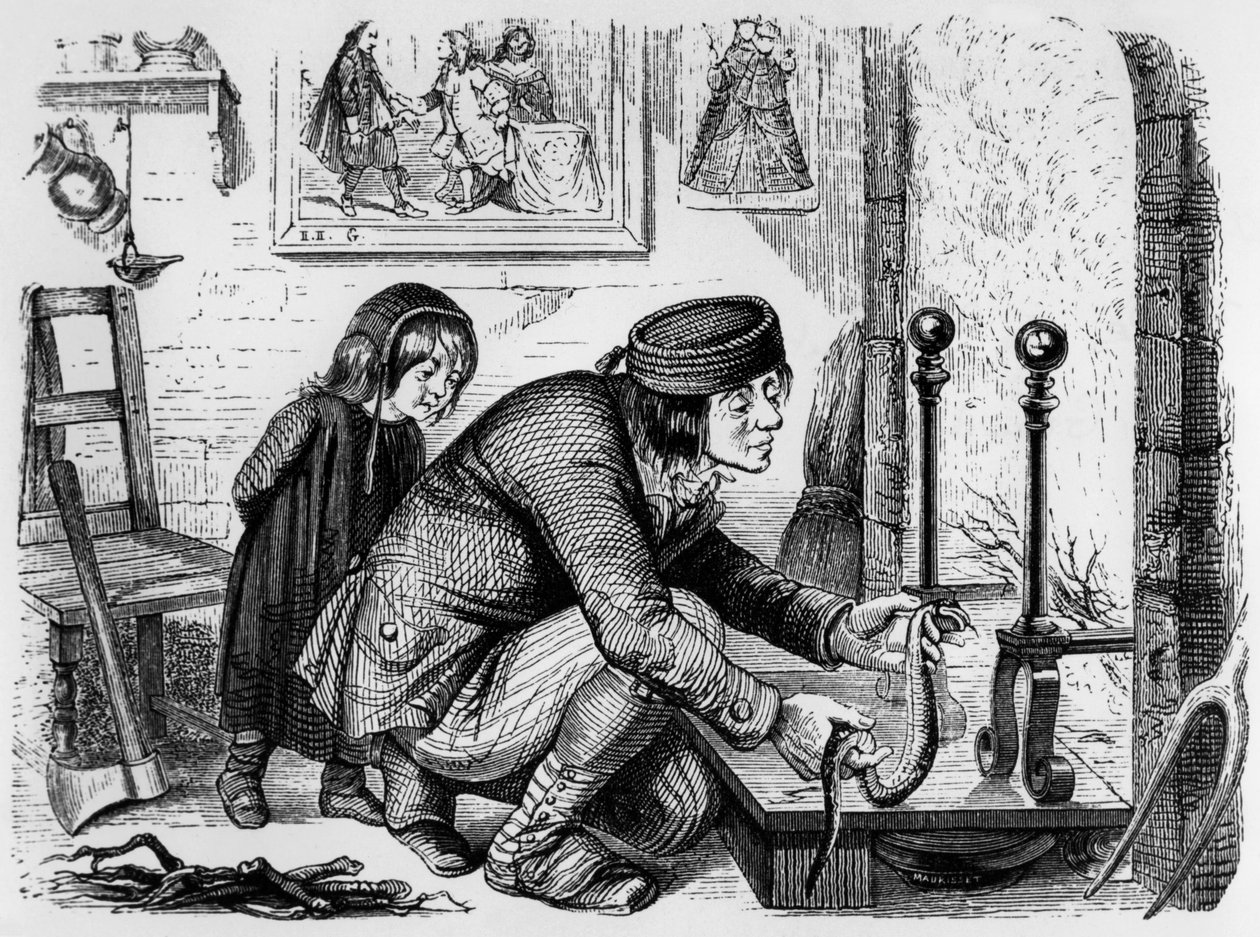La Fontaines Fabel: Der Bauer und die Viper, Gravur von J.J. Grandville, ca. 1838-40 von Grandville (1803 47)