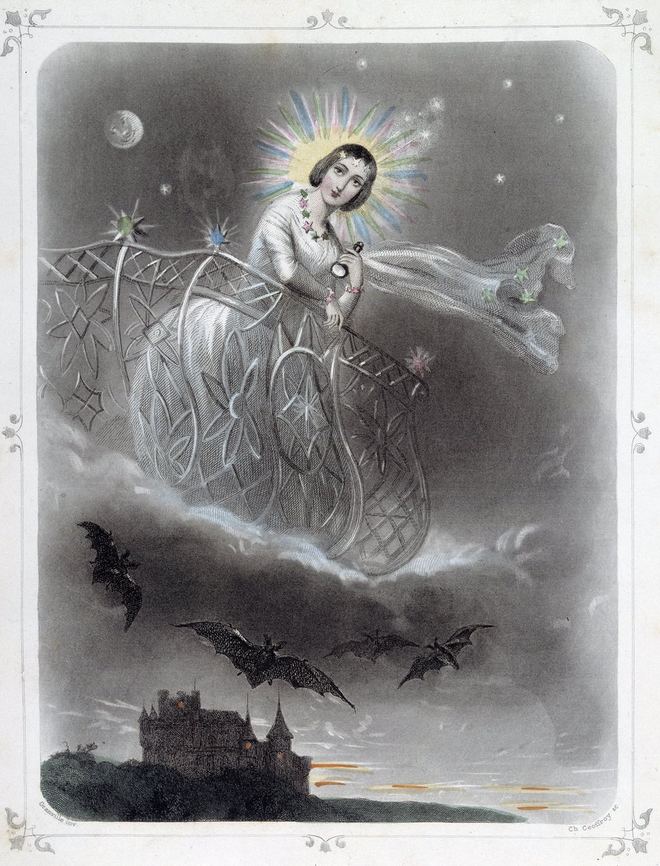 Sterne: Frau, die „Der Abendstern“ darstellt - von Grandville von Grandville