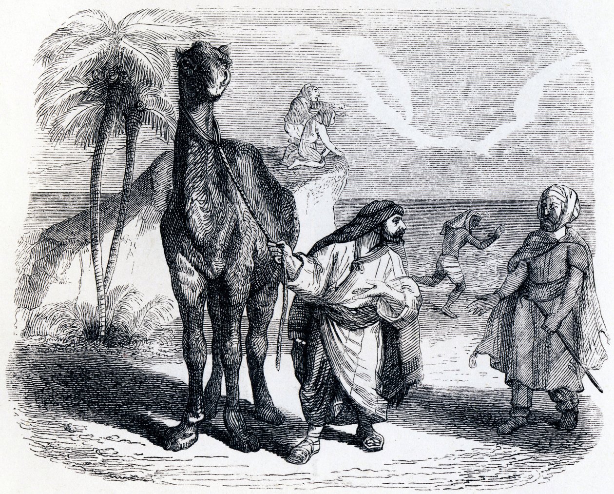 Das Kamel und die schwimmenden Stöcke - Fabeln von La Fontaine von Grandville