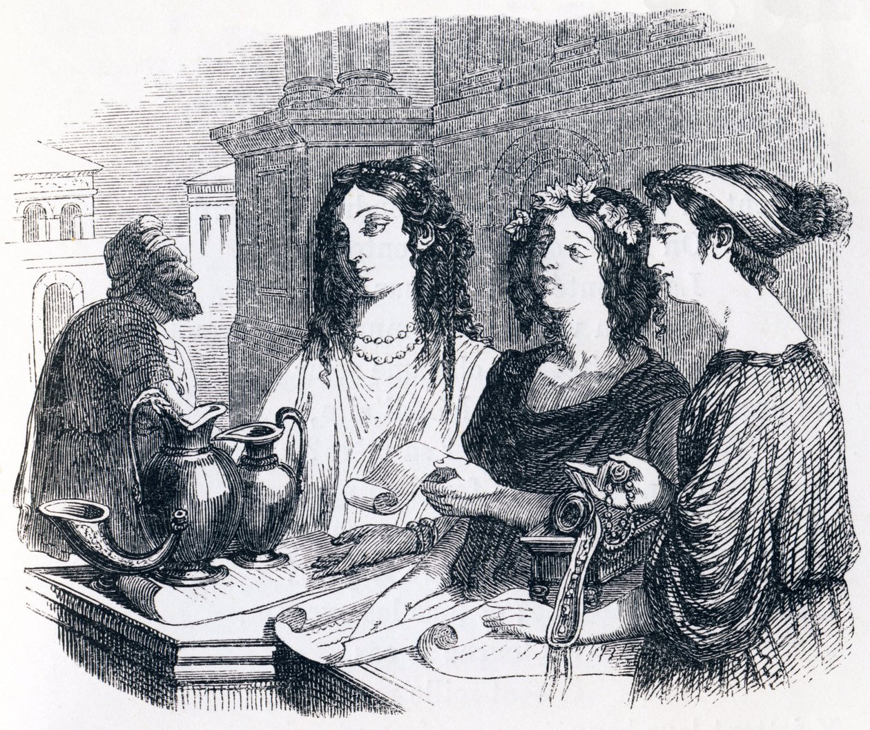 Das Testament erklärt von Aesop - Fabeln von La Fontaine von Grandville