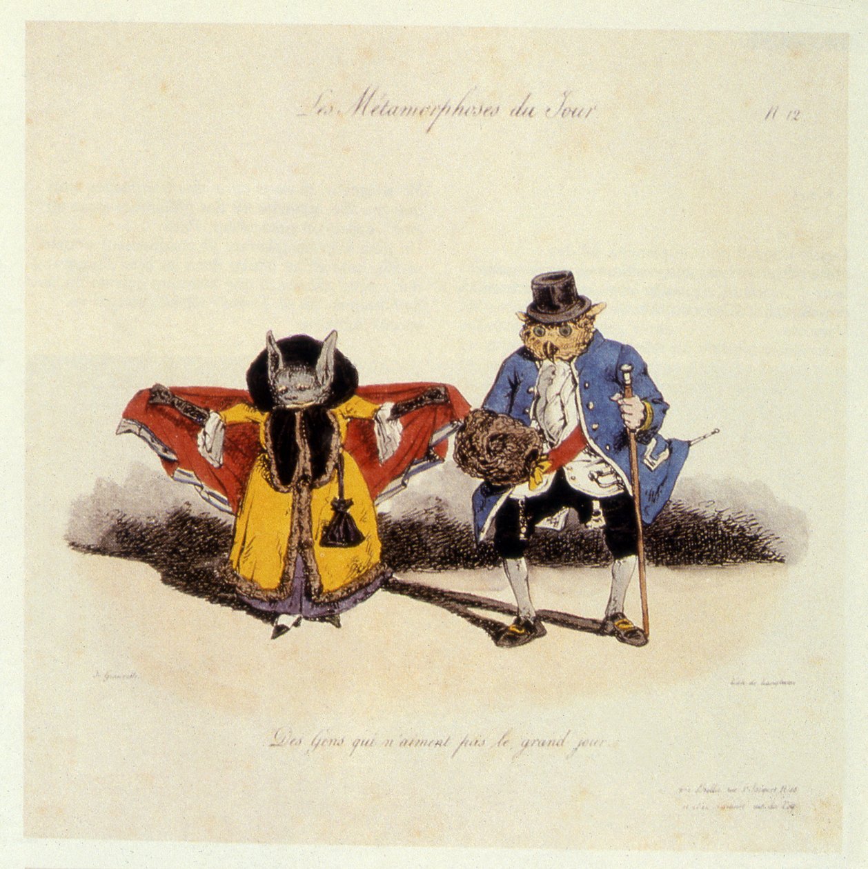 Menschen, die das helle Tageslicht nicht mögen, 1854 von Grandville