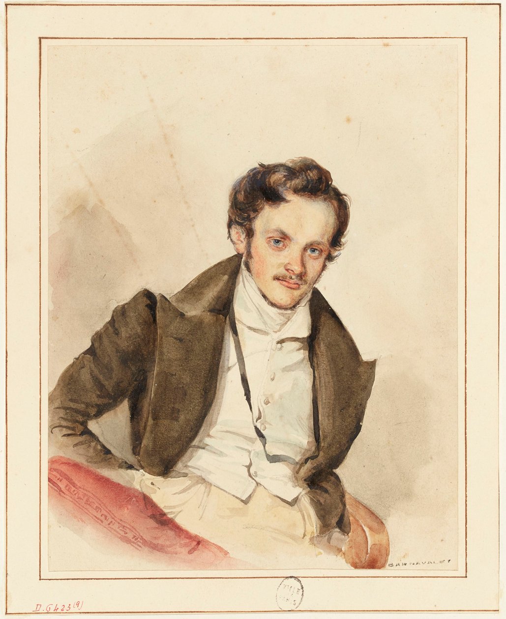 Porträt eines Freundes, wahrscheinlich Guiaud (1811-1876) von Grandville