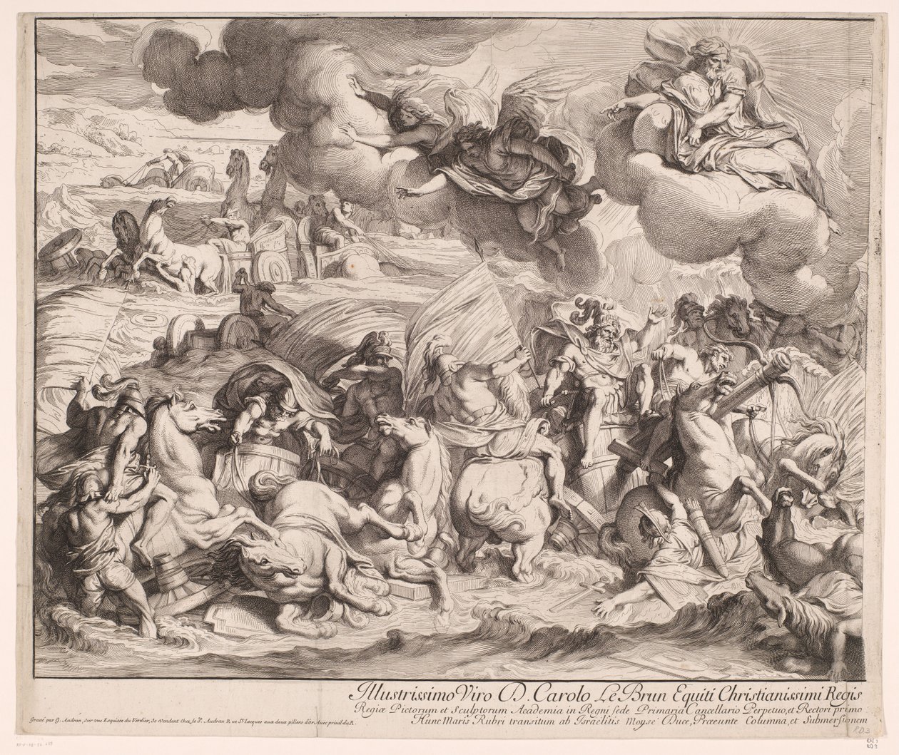 Durchquerung des Roten Meeres (linker Teil) von Gérard Audran