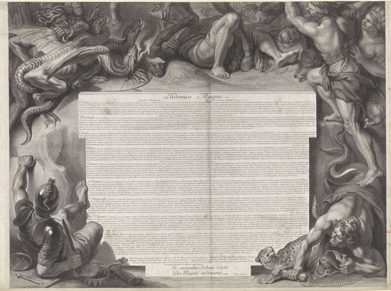 Allegorisches Reiterporträt von Ludwig XIV., König von Frankreich von Gérard Edelinck