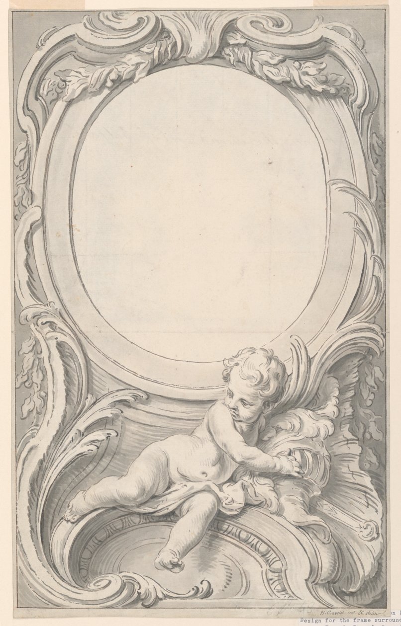 Entwurf für Rahmen um das Porträt von Francis Russell, zweiter Earl of Bedford von Gravelot