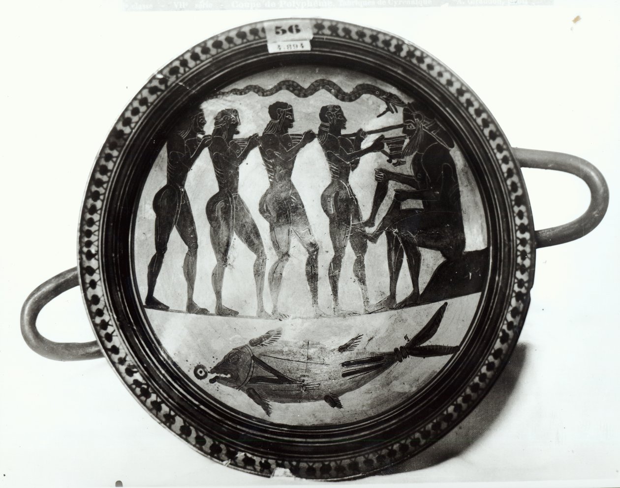 Becher, der Odysseus und seine Gefährten zeigt, wie sie Polyphem blenden von Greek