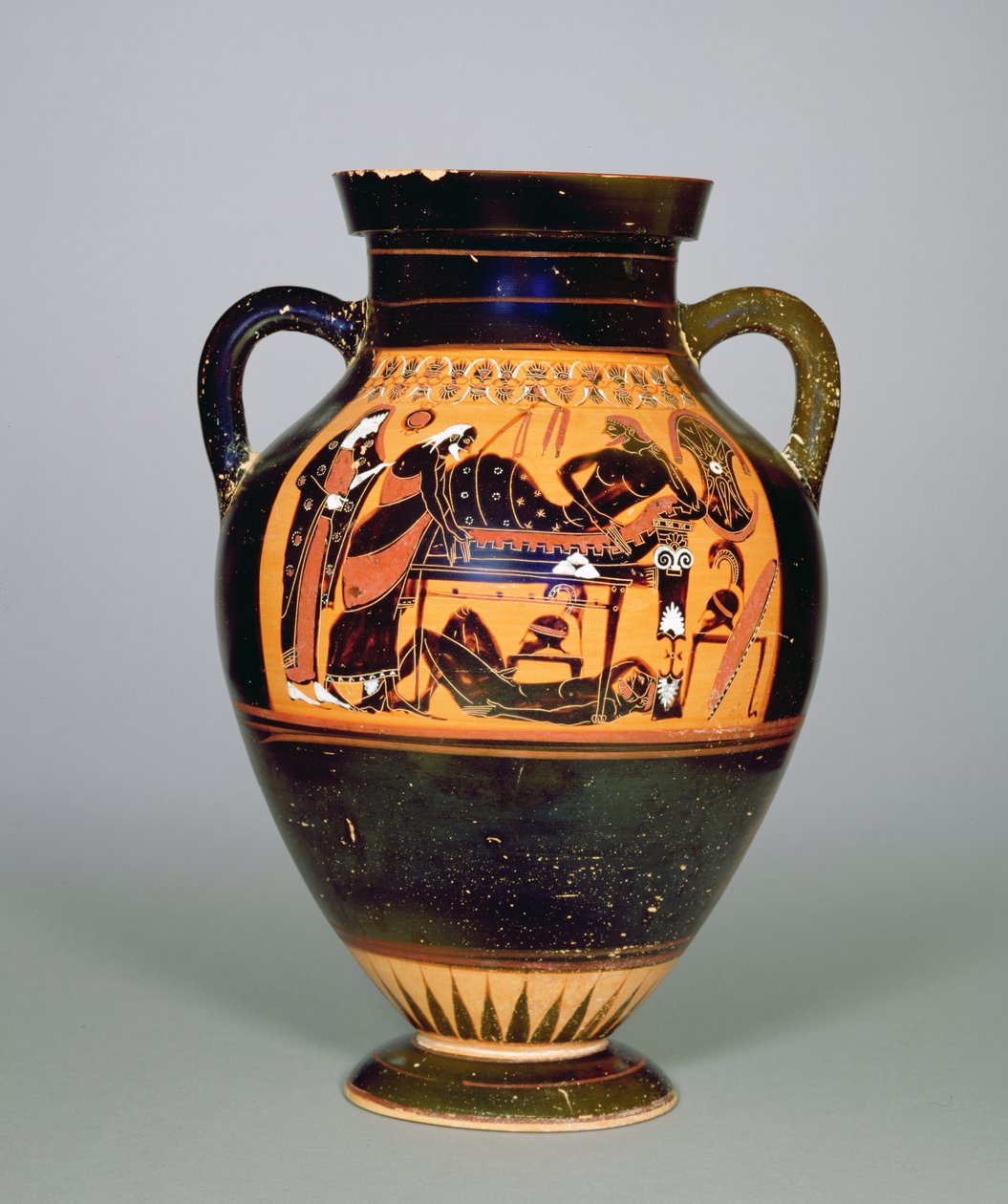 Amphora mit Darstellung von Priamos und Achill, ca. 550 v. Chr. von Greek