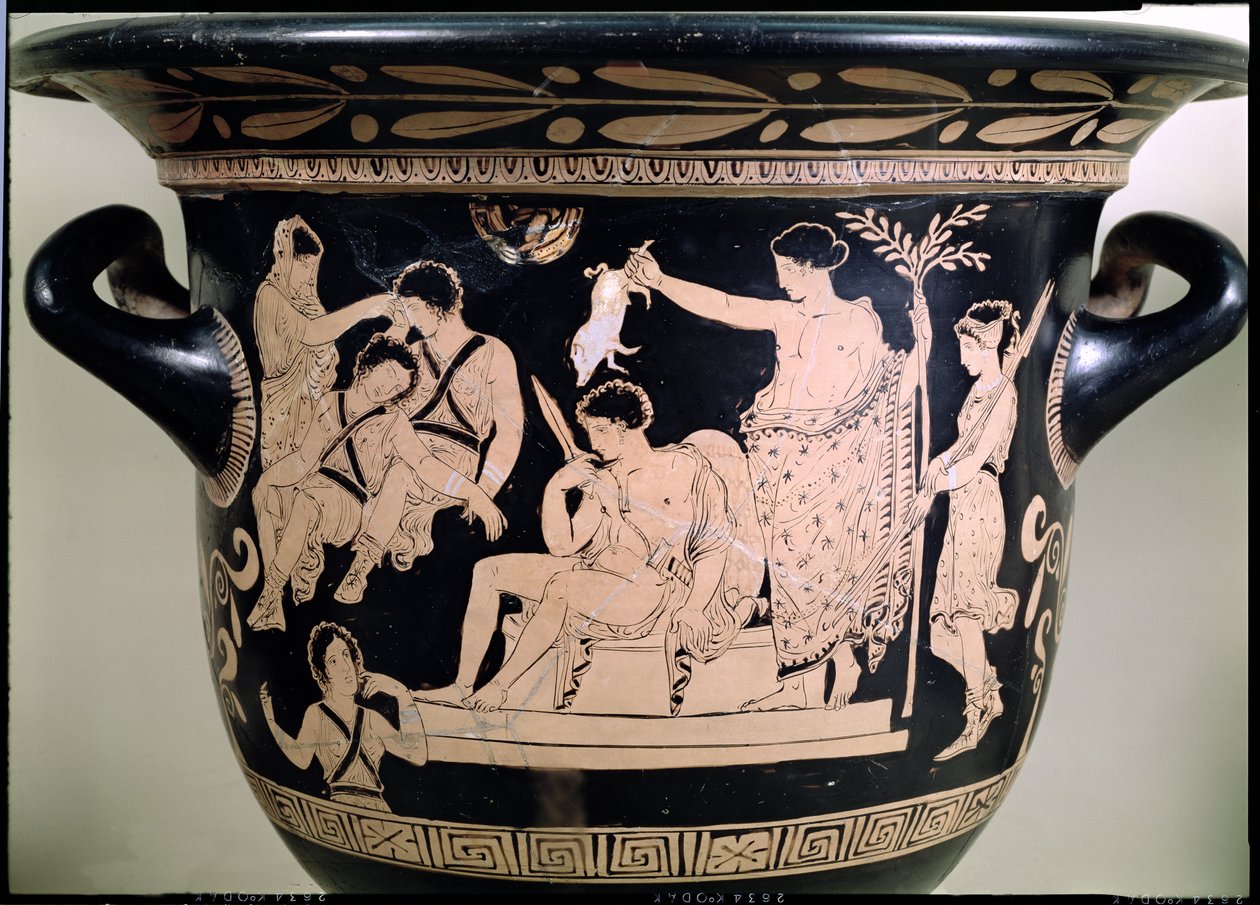 Orestes als Bittsteller am Schrein des Apollo in Delphi (Detail) von Greek