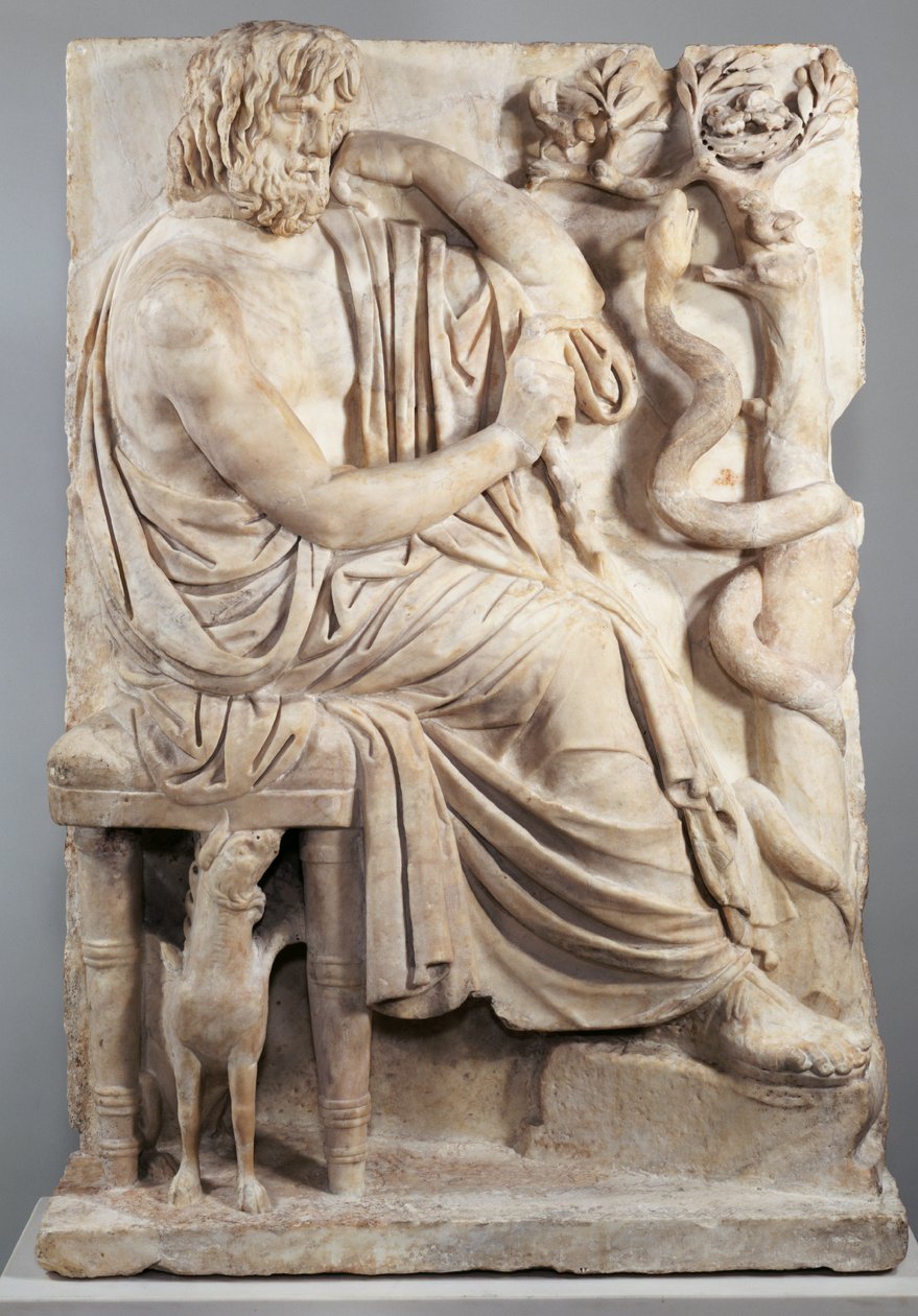 Relief mit einem sitzenden Mann (Der Lansdowne Homer), ca. 75 v. Chr. von Greek