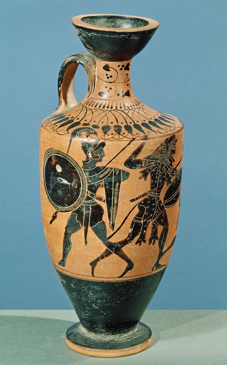 Attische Lekythos, die Herkules und die Amazonen darstellt von Greek School