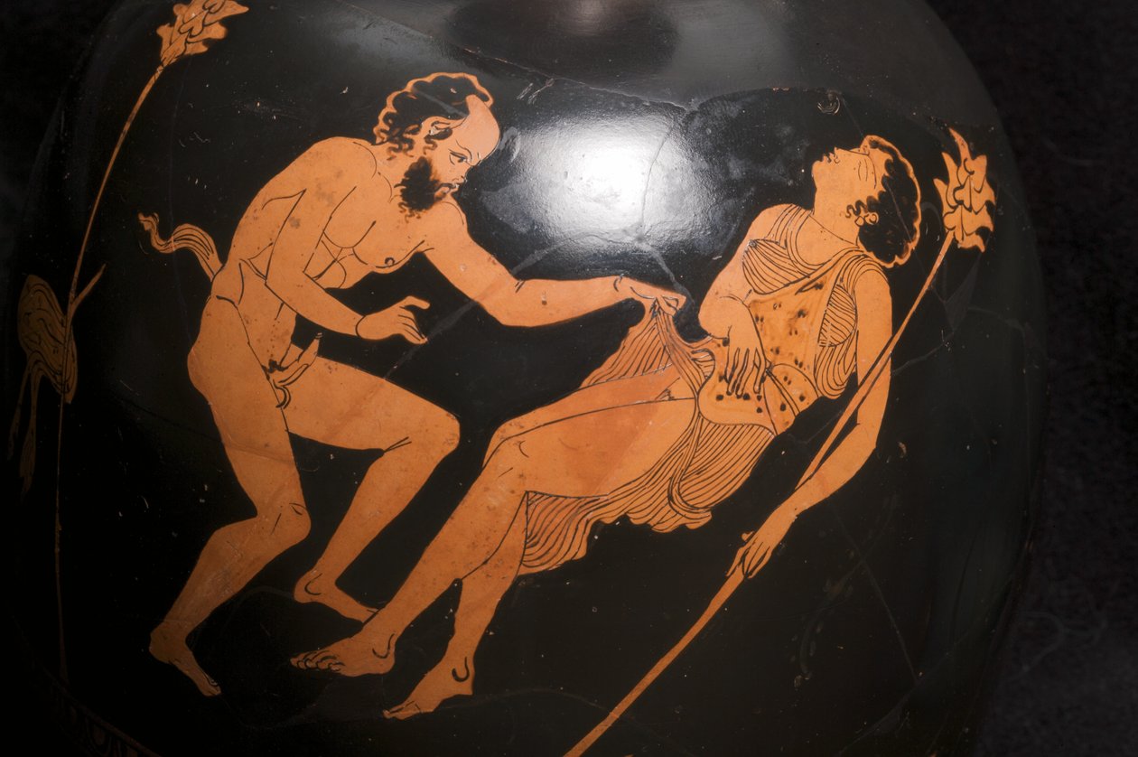 Detail einer rotfigurigen squat lekythos (Terrakotta) von Greek School