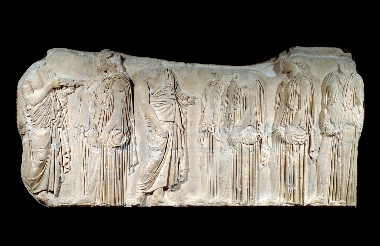 Griechische Kunst: Fragment des Parthenonfrieses von Greek School