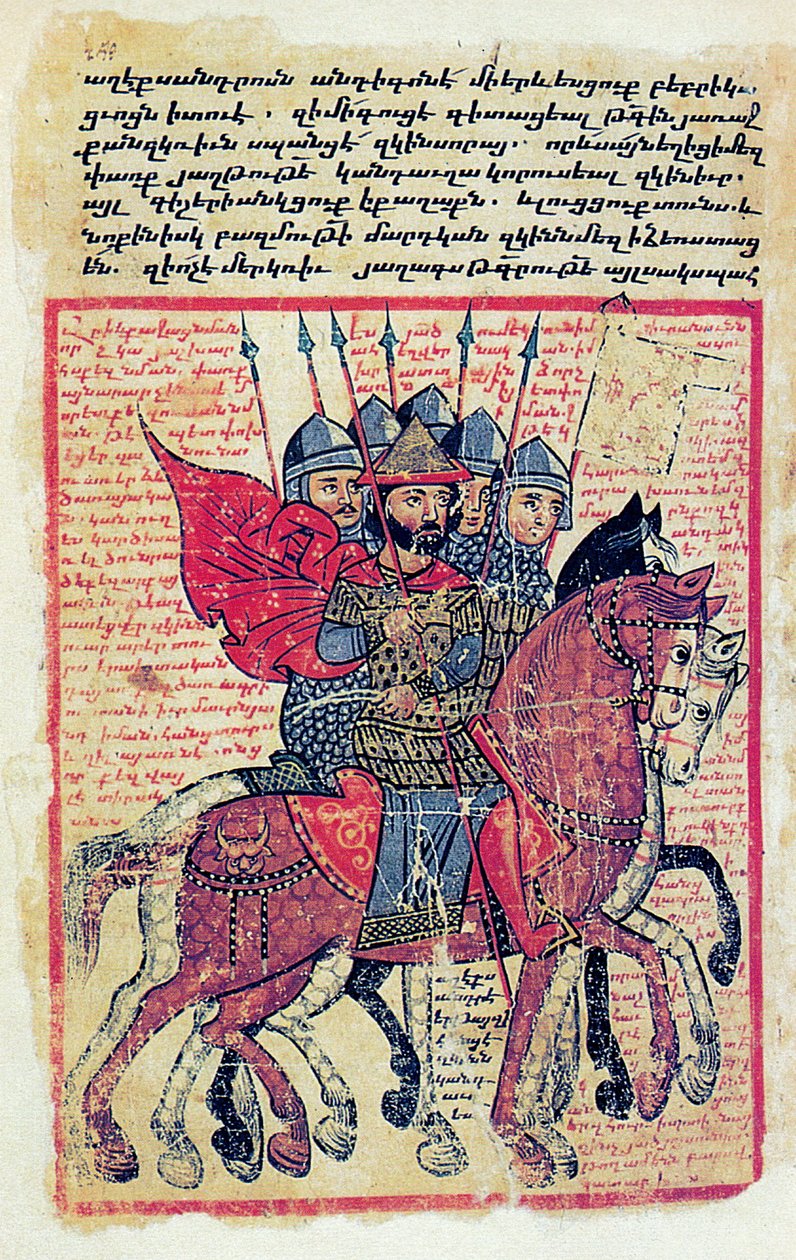 Militärszene aus einem armenischen Manuskript des 14. Jahrhunderts von Greek School