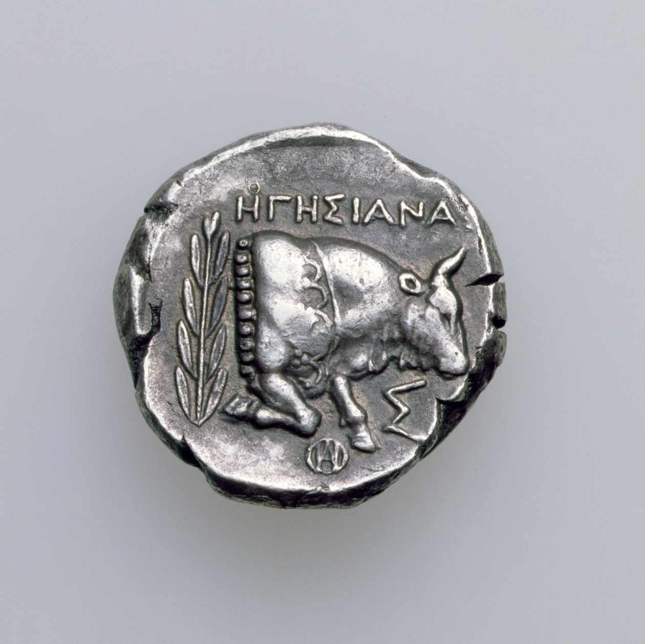 Tetradrachme von Samos, Ionien, Darstellung eines Stiers, ca. 390 v. Chr. (Rückseite) von Greek School