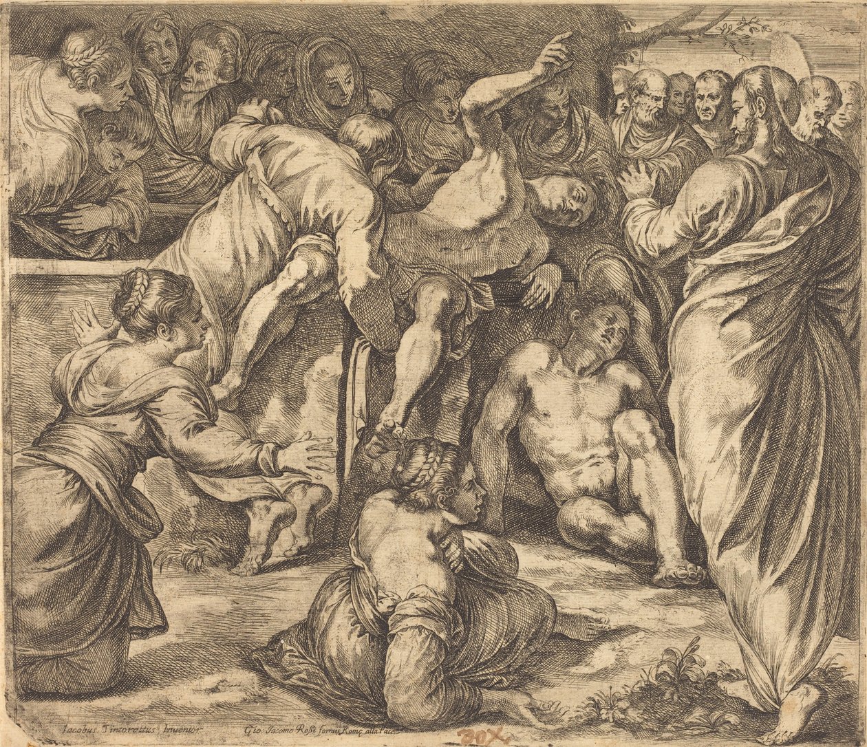 Die Auferweckung des Lazarus von Guglielmo Cortese after Tintoretto