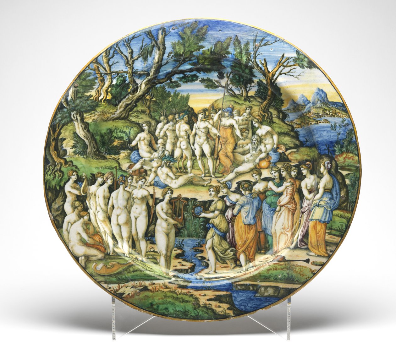 Der Wettstreit zwischen den Musen und den Pieriden, ca. 1545-50 von Guido Durantino