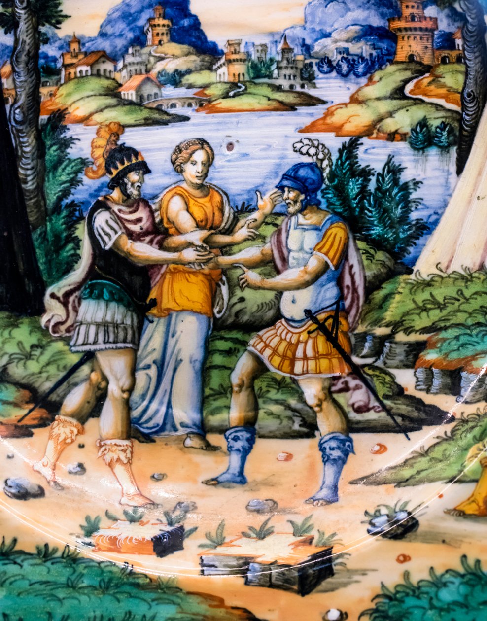 Schale: Latinus und Aeneas, (Detail), um 1540 von Guido (attr. to) Durantino