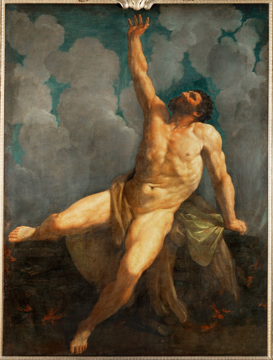 Herkules auf dem Scheiterhaufen von Guido (follower of) Reni