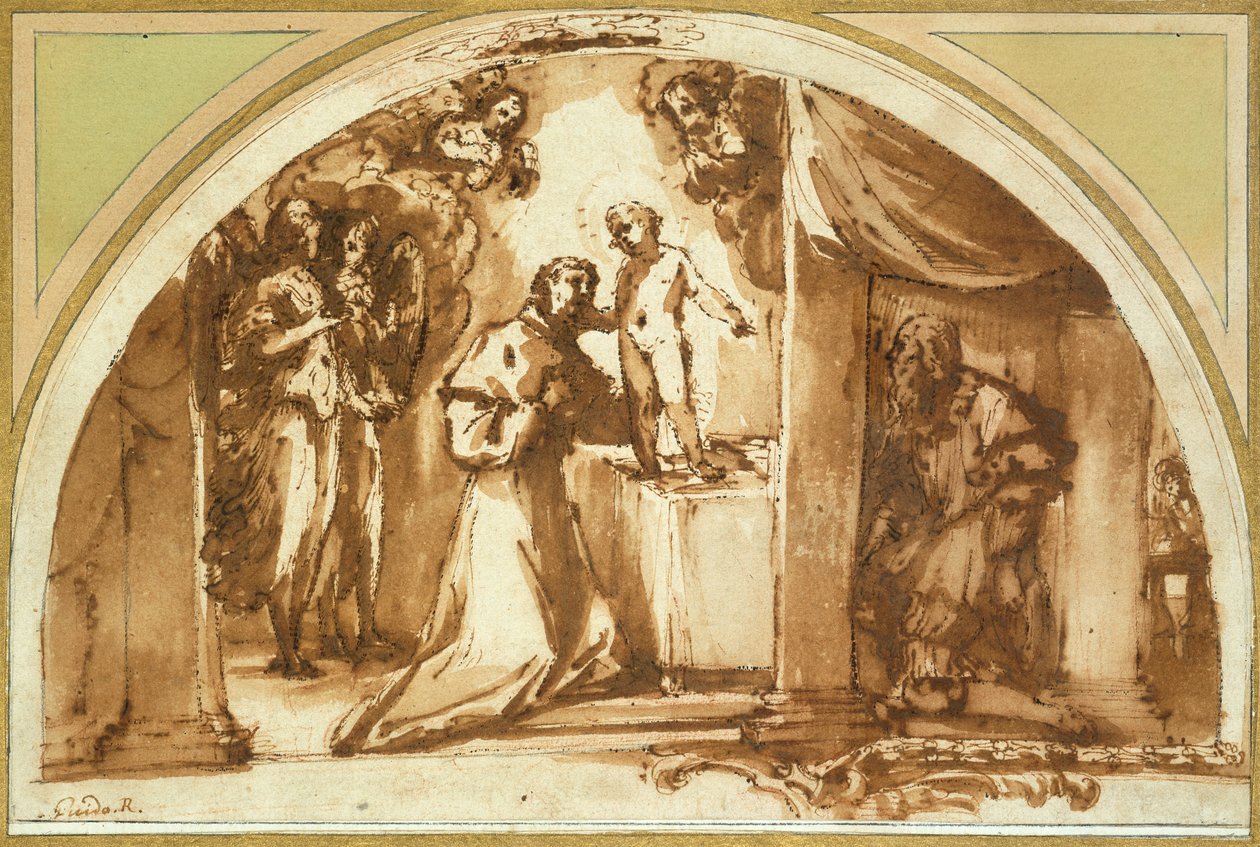 Der heilige Franziskus betet das Jesuskind an von Guido Reni