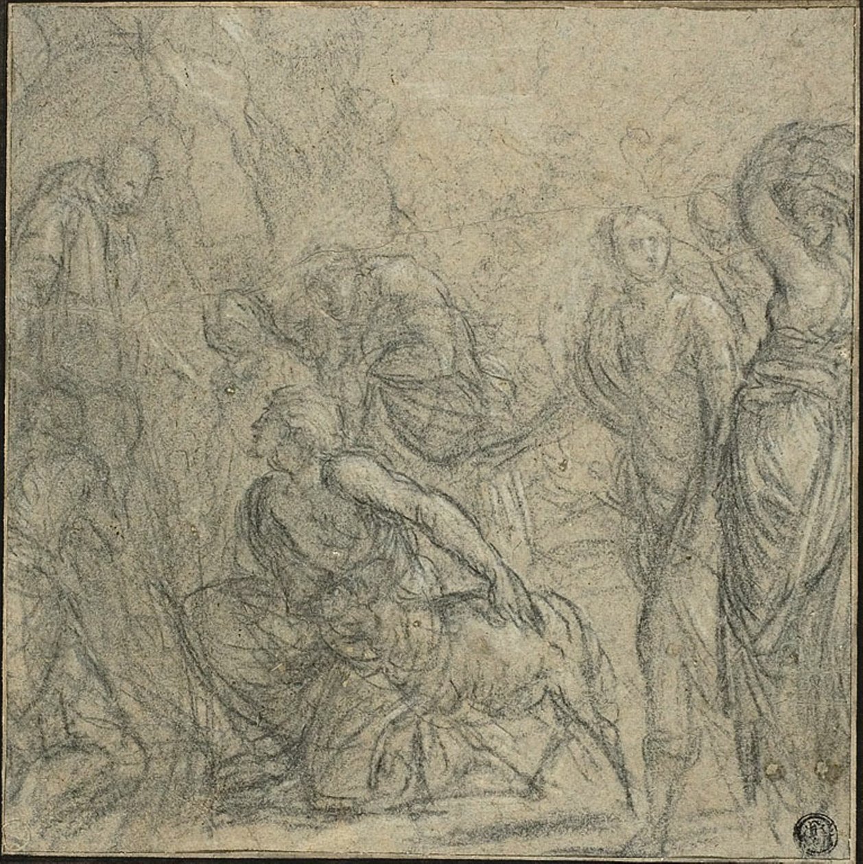Studie für den heiligen Benedikt, der Geschenke von den Bauern erhält von Guido Reni