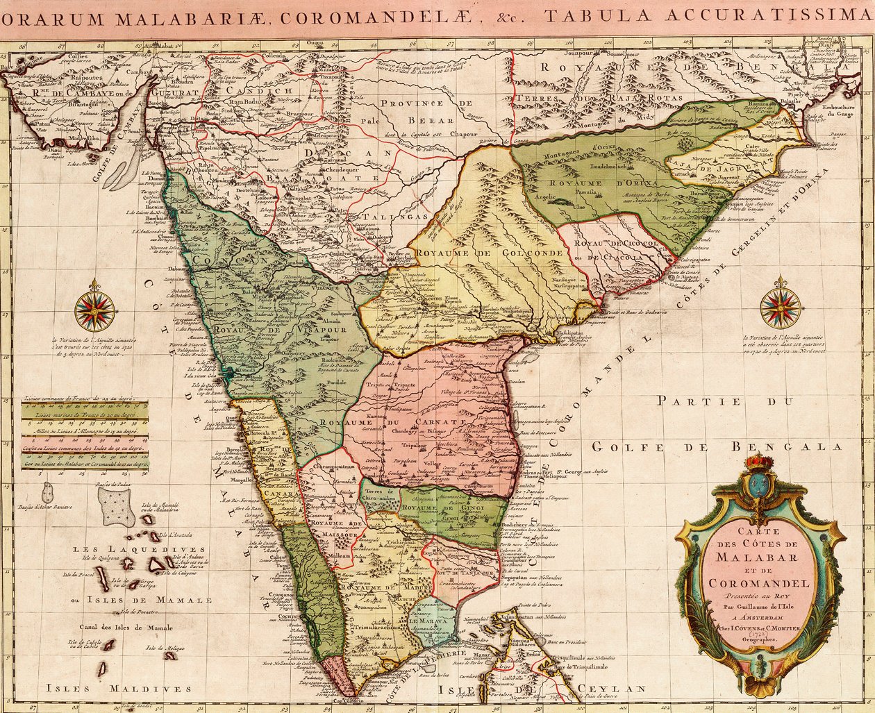 Karte des Indischen Ozeans, um 1722 von Guillaume Delisle