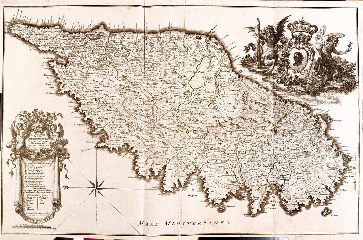 Karte von Korsika (Frankreich) von Guillaume Delisle