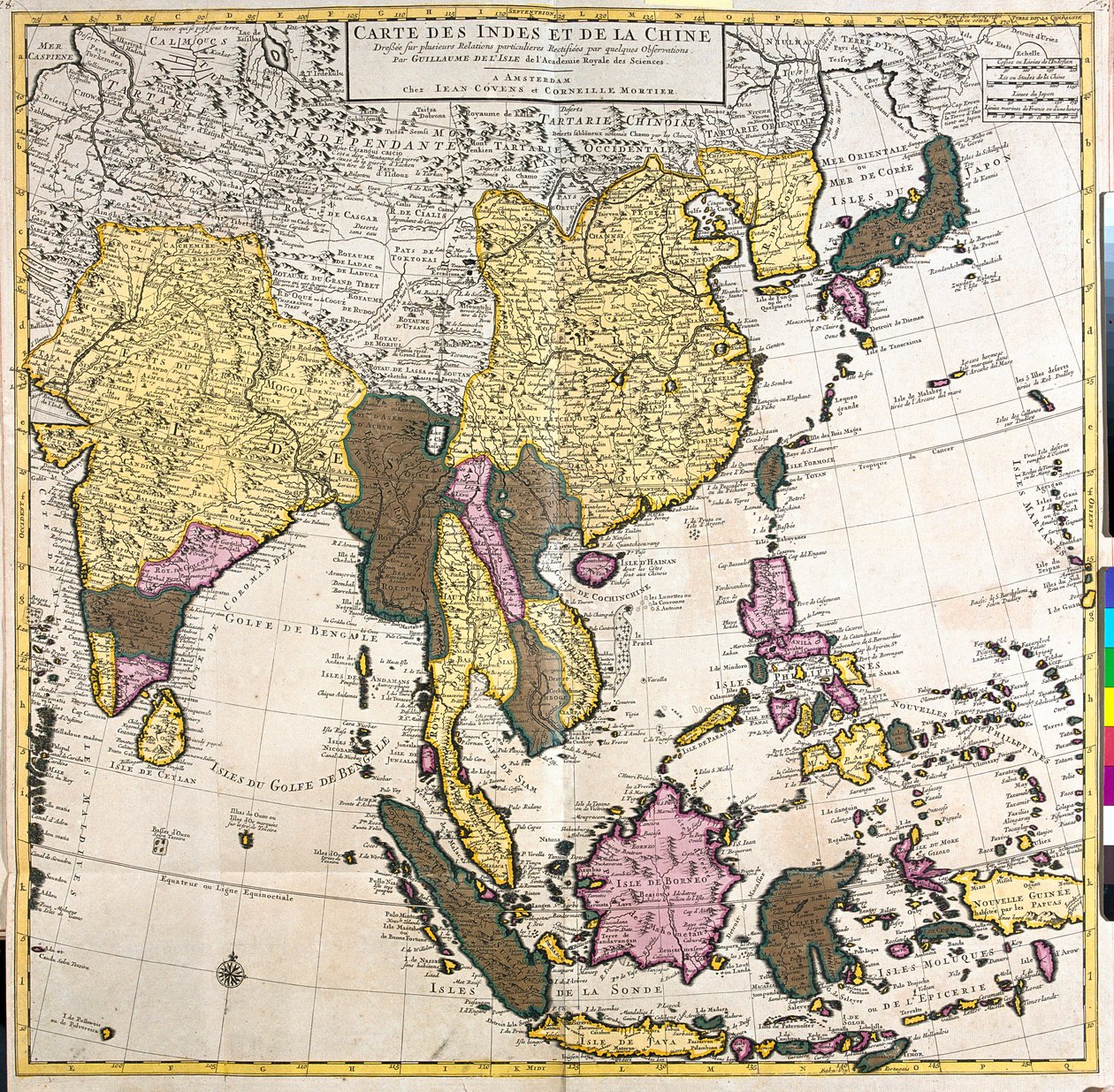 Pakistan, Indien, Nepal, Bhutan, Bangladesch, Sri Lanka, Ostchina, Nordkorea, Südkorea, Japan, Burma, Thailand, Laos, Vietnam, Kambodscha, Indonesien, Philippinen, Malaysia von Guillaume Delisle