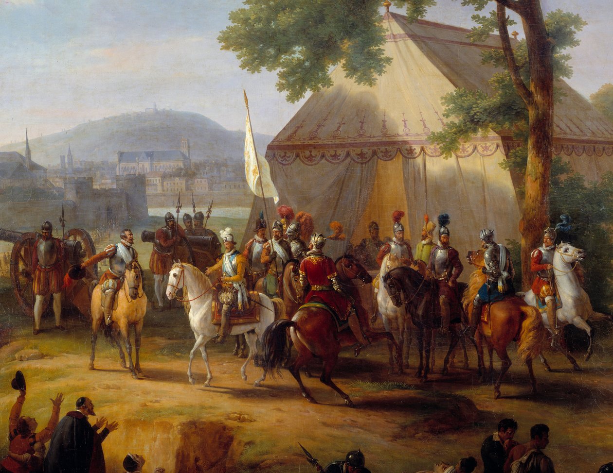 König Heinrich IV. verlässt sein Zelt (Detail) von Guillaume Frederic Ronmy